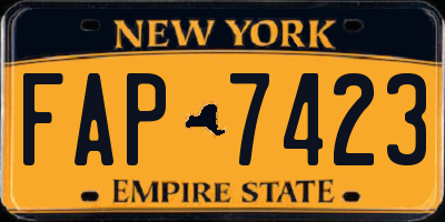 NY license plate FAP7423