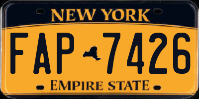 NY license plate FAP7426