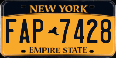 NY license plate FAP7428