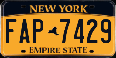 NY license plate FAP7429