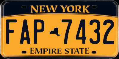 NY license plate FAP7432
