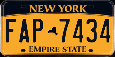 NY license plate FAP7434