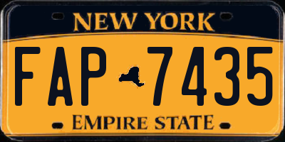NY license plate FAP7435