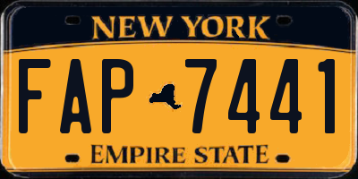 NY license plate FAP7441