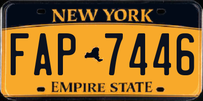 NY license plate FAP7446
