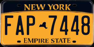 NY license plate FAP7448