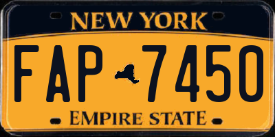 NY license plate FAP7450