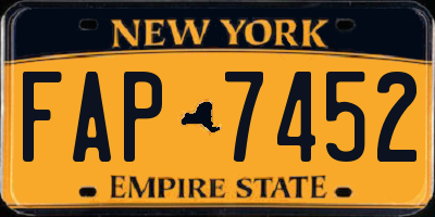 NY license plate FAP7452