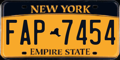 NY license plate FAP7454