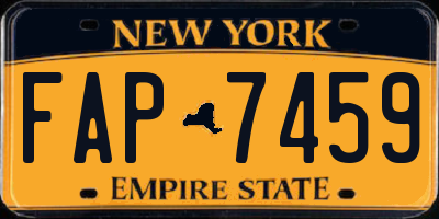 NY license plate FAP7459