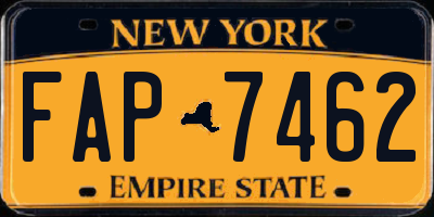 NY license plate FAP7462