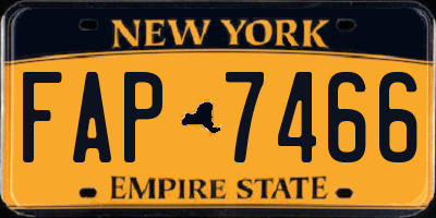 NY license plate FAP7466