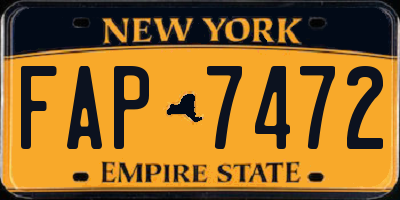NY license plate FAP7472