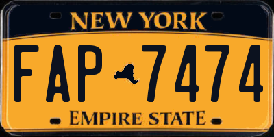 NY license plate FAP7474