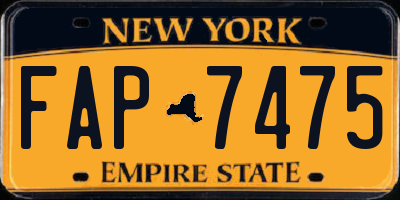 NY license plate FAP7475