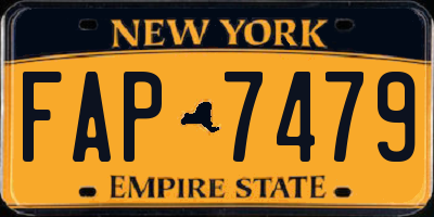 NY license plate FAP7479