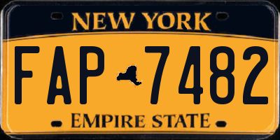 NY license plate FAP7482