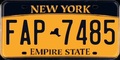 NY license plate FAP7485