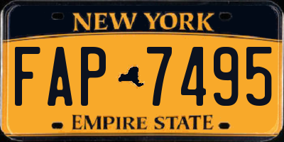 NY license plate FAP7495