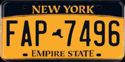 NY license plate FAP7496