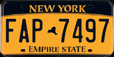NY license plate FAP7497