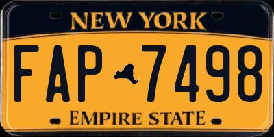 NY license plate FAP7498