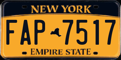 NY license plate FAP7517