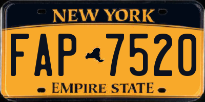 NY license plate FAP7520
