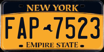 NY license plate FAP7523