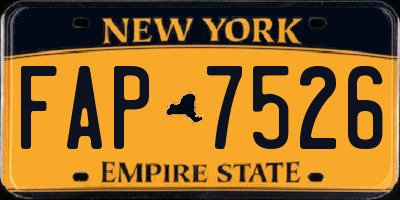 NY license plate FAP7526