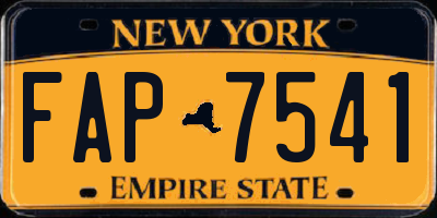 NY license plate FAP7541