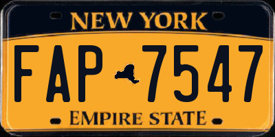 NY license plate FAP7547