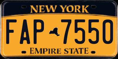 NY license plate FAP7550