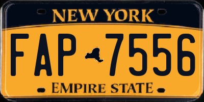 NY license plate FAP7556