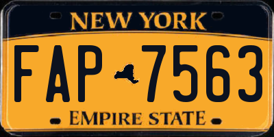 NY license plate FAP7563