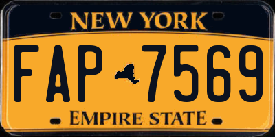 NY license plate FAP7569