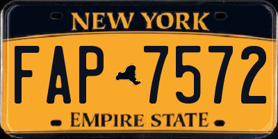 NY license plate FAP7572