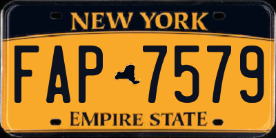 NY license plate FAP7579