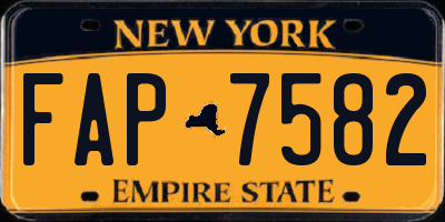 NY license plate FAP7582
