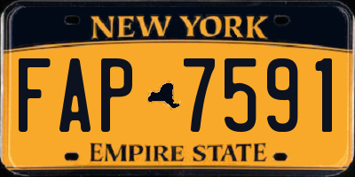NY license plate FAP7591