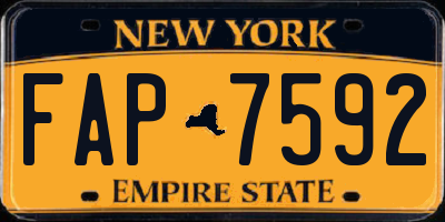 NY license plate FAP7592