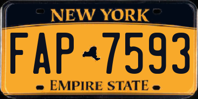 NY license plate FAP7593