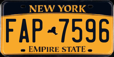 NY license plate FAP7596