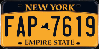 NY license plate FAP7619