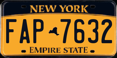 NY license plate FAP7632
