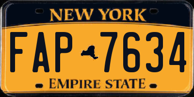 NY license plate FAP7634
