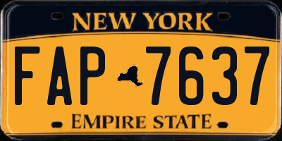 NY license plate FAP7637