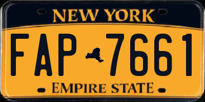 NY license plate FAP7661