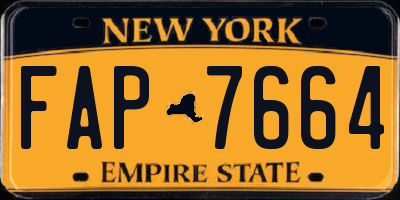 NY license plate FAP7664