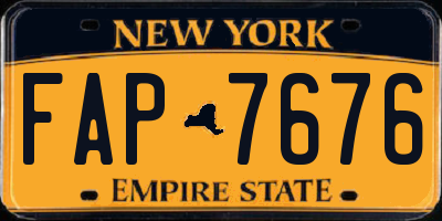 NY license plate FAP7676